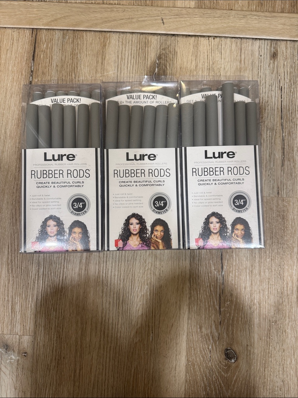 Lure Rubber Rods 3/4" Curlers in Gray (Value Pack)